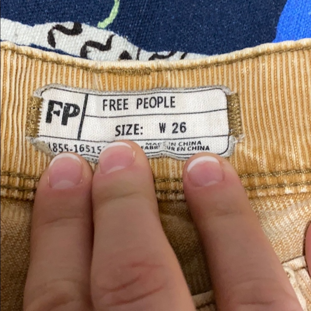 Free people corduroys tan size 26 unique dye